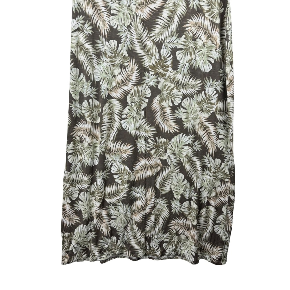 J. Jill Maxi Skirt Medium TALL Womens Brown Tropical Leaf Print Pull On Stretch - Picture 4 of 10